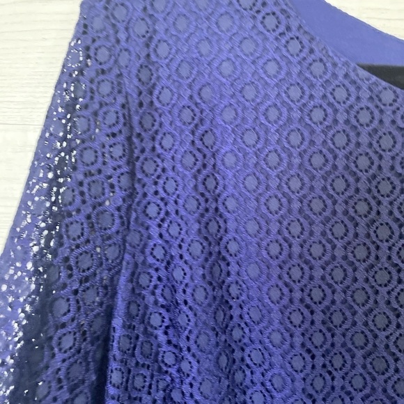 Lane Bryant Blue Lace Feminine Party Holiday Dress with Bell Sleeves Size 16 - Picture 4 of 16